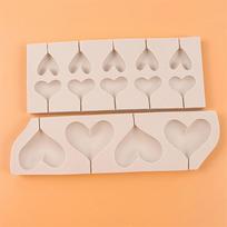 2pcs Love Lollipop Fondant Molds, Heart-Shaped Candy Chocolate Silicone Molds, Used for Cake Cupcake Decoration pink