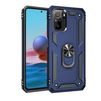 Xiaomi Poco M5S dėklas, smūgiams atsparus šarvuotas telefono dėklas Poko Pocco Poxo Little M5S M 5S 5 S PocoM5S 4G su žiediniu stovu, galinis dangtelis For Poco M5S mėlyna