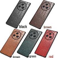 Genuine leather protective cover for the Honor Magic 4 mobile phone with crocodile pattern. Honor Magic4 raudona