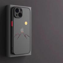 Sun X Moon 7 Skin Feel apsaugantis nuo kritimo dėklas, skirtas iPhone XS Max ir XR, paprastas kraštovaizdžio dizainas. iPhone 13 Mini gray