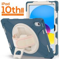 iPad 2022 10th Gen Silicone Protective Case - Three-Layer Design for Maximum Drop Protection Without Shoulder Strap mėlyna