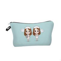 Cosmetic Bag Soft Zipper Travel Makeup Storage Case Toiletry for Women Men Cosmetics Nurses šviesiai žalios spalvos