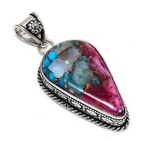 Spiny Oyster Gemstone Handmade 925 Sterling Silver Jewelry Pendant 2.36  S0e44 gray