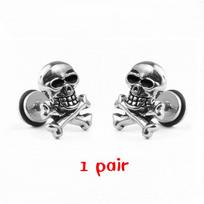 Titano plieno taro punk hiphopo roko bangų auskarai su hanteliais, 1 pora 1 pair