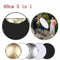 24  60cm 5-in-1 daugiafunkcinė sulankstoma fotostudijos foninė atšvaito plokštė, nešiojama sulankstoma šviesa, apvalus fotografijos atšvaitas 60 cm