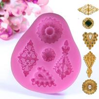 1 Pc 5  shape cake molds  jewelry silicone cake 3d decoration decoration 1PC pink