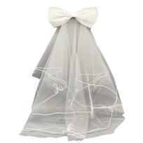 Bridal Veil Bride Simple Tulle with Pearls Bow Short Bachelorette Party Hen Party Bride's Veil Hen Party Head Scarf balta