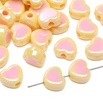 Akriliniai karoliukai Širdelės pakabukai Dviejų spalvų karoliukai „Pasidaryk pats“ papuošalams 500 vnt. 15x13mm 500pcs žalia