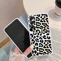 Leopardo rašto minkštas silikoninis dėklas, skirtas Samsung A55 M35 S24 Xiaomi Redmi Note 13 Pro iPhone Huawei Honor Realme fotoaparato apsauginis smūgiams atsparus dangtelis Realme 12x white