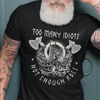 Viking Axe Shirt Norse Humor Tee Summer Daily Casual Men's T-shirt Street Fashion Short-sleeved Top Outdoor Sports Men's T-shirt S