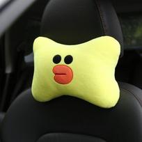 PP Cotton Cartoon Car Neck Pillow Short Plush Cute Cartoon Car Headrest  Kids Adults geltona