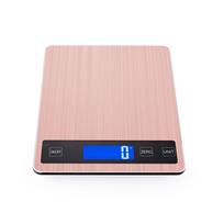 Stainless Steel Kitchen Scale,Greater Goods Gray Food Scale,Digital Display Show Weight in G/KG/LB:OZ/ML/FL.OZ for Cake Baking 5kg rožinio aukso spalvos