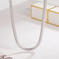 Punk Hip-hop 925 Sterling Silver Necklace Snake Link Chain Necklace for Men Women Silver Gold color Chain Male Jewelry Gifts 16 inch beige