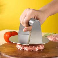 Nerūdijančio plieno Smash Burger Press Mėsainių kotletai Mėsos Masher Apvali mėsos preso forma, skirta Deli Meats Virtuvės aksesuarams sidabras