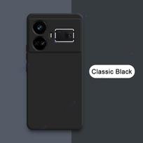 Mobiliųjų telefonų dėklas, skirtas Realme GT5 5G Prabangus kvadratinis skystas silikoninis telefono dangtelis RealmeGT5 GT 5 240W Double Liner Soft Coque Realme GT5 5G 240W black