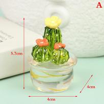 Stiklinės kaktuso figūrėlės papuošalai Mini bonsai dekoras Mielas miniatiūrinis darbinis darbas 4*4*5.7cm