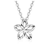 Personalized Creative Versatile Sweet Pentagram Hollow Leaf Pendant Necklace, Retro Star Car Flower Collarbone Chain