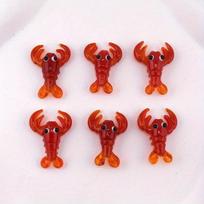 1PC Lobster Animal Pendant DIY Cute Earrings Necklace Keychain Accessories raudona