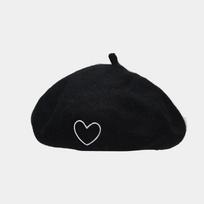 French Berets Woman Love Embroidered Wool Beret Cap Autumn Winter Hats For Girls Beanie Woolen Vintage Cap Black Painter Hat Female Felt Hat Berets 1pc juoda
