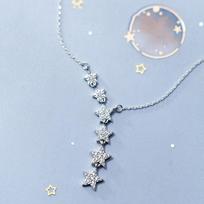 Twinkle Pentagramy -Shape Pendant Necklace For Women Star Moom Link Chain Wedding Holiday Fine Jewelry