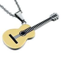 Roko gitaros pakabukas karoliai nerūdijančio plieno grandinėlės karoliai moterims vyriški madingi muzikiniai papuošalai auksas