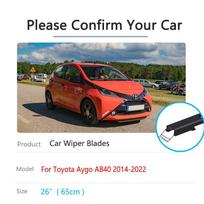 For Toyota Aygo AB40 Peugeot 108 Citroen C1 2014~2022 Front Rear Window Wiper Blades Cutter Set Car Cleaning Accessories Washers black