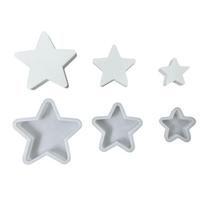 3Pcs Star Shaped Resin Molds Hollow Star Mold for DIY Art Craft Gypsum Ornament Home Decorations Birthday Christmas Gift A white