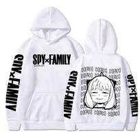 Juokingas Anime Šnipas X Šeima Anya Forger Kawaii Graphic Print su gobtuvu Vyrai Moterys Estetiški madingi megztiniai Megztiniai Harajuku megztinis XS balta
