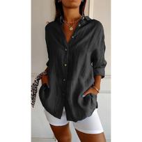 New Single breasted Collar Shirt Stand Alone Women's Solid Color European and American Sleeveless Top S juoda