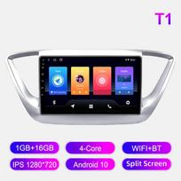 Android automobilinis radijas Hyundai Solaris 2017-2020 m. Multimedijos grotuvas Pagrindinis įrenginys Stereo GPS navigacija BT WIFI 1+16GB 1+16GB sidabras