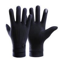 Vyriškos lauko pirštinės Žieminės šiltos pirštinės Jutiklinis ekranas Plius aksomas viduje Vyriškos pirštinės Mada Paprastos Apsauga nuo šalčio One Size black