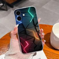 Apple iPhone 16 Plus Pro Max 16plus iPhone16 Telefonui dėklas Dangtelis Skaidrus Anti-drop Madingas Žvaigždėto dangaus raštas Minkštas silikonas TPU Bamperis iPhone iPhone 16 Plus black