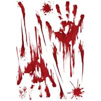 Helovino sienų lipdukai Blood Zombies Langų stiklo dekoravimo sienų lipdukai raudona