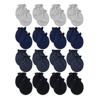 Kūdikiams, mažyliams, berniukams, mergaitėms, pirštinės be įbrėžimų, medvilninės, 16 porų rinkinys One Size juoda