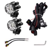 1 pora motociklo LED priekinių žibintų 12V 90W 11000LM LED motociklo šviesos srautas Moto taškinis priekinis žibintas Pagalbinė lempa DRL 8.4*6.1*10.2cm juoda