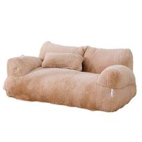 Cat Litter Sofa Universal Pet Dog Litter Winter Warm Soft Pet Small Sofa M white
