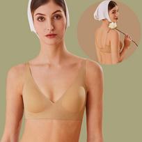 FINETOO Women Latex Bra Seamless Underwear Sexy Brassieres Woman's Wireless Bras Soft Female Intimates Lingerie Plus Size Bralette S-2XL XXL chaki