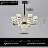 Modern Minimalist LED Crystal Column Villa Hall Main Light Restaurant Bedroom Lamps Diameter-6 headlight