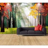 Tapetai 3D Didelis Abstraktaus Rankomis Tapyto Kraštovaizdžio Aliejinė Tapyba Medžiai Miškas Klevo Lapo Fonas Sienos Popierius 200 cm(W) x 140 cm(H) white