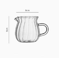 Classic Glass Tea Pitcher Transparent Handle Milk Coffee Cup Heat-Resisting High Borosilicate Glass Coffee Pot Fruit Juice Water Jug as pictures white