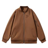 Vintažinė pora High Street beisbolo uniforma Laisva ir universali Amerikietiška skraidymo striukė Vyriškas rudens aukščiausios klasės paltas 3XL brown