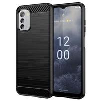„Nokia G60“ dėklas, skirtas „Nokia G60“ buferio silikoniniam anglies pluošto galiniam dėklui, skirtas „Nokia G60 G20 C31 C21 G21 X10 X20 X30 5G“ dangteliui For Nokia G60 juoda