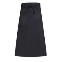 Pusinė prijuostė su kišenėmis serverio šefui Unisex Uniform Bistro Cafe Prijuostė Profesionali virtuvės prijuostė maisto gaminimui ir kepimui juoda