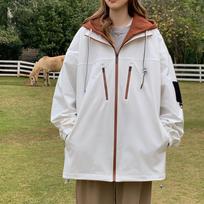 New men's spring retro Hong Kong style jacket fake two-piece student trendy brand couple jacket top M