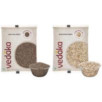Vedaka Premium Raw Chia Seeds, 200G +-Premium Sunflower Seeds, 200G beige