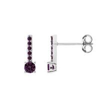 Boucles d'Oreilles Evodie - Argent Massif Rhodié 925 violetinė