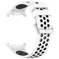 Two Color Silicone Sport Band For Samsung Galaxy Watch Ultra 47mm Adjustable Replacement Soft Strap For Galaxy Watch 7 Ultra watch 7 ultra 47mm balta/juoda