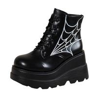 Autumn Winter Middle Tube PU Leather Snow Boots For Women Cross-Border Large Size Flat Thick Bottom Slope Heel Martin Boots 35-43 35 juoda