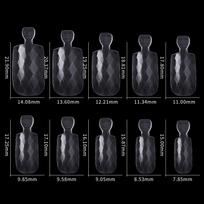 Nail Art Rhombus Visas lipdukas Nagų gabaliukas Rombas Visas lipdukas Nagų gabaliukas Natūralios spalvos netikrų nagų pratimų maišelis nagų gabalėliui gray