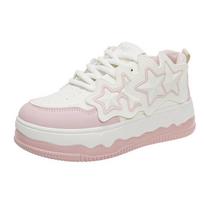 Women's Flat Sneakers Casual Platform Skateboard Shoes Female Flats Vintage Tennis Vulcanize Shoes 39 white